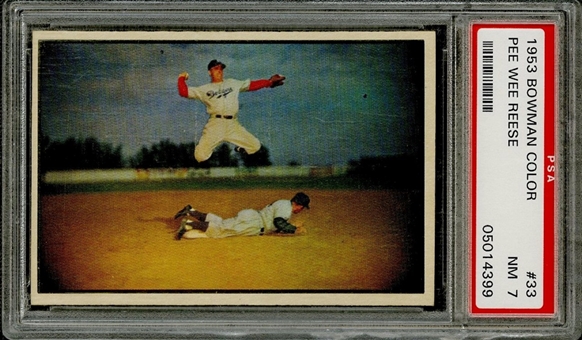 1953 Bowman Color #33 Pee Wee Reese - PSA NM 7